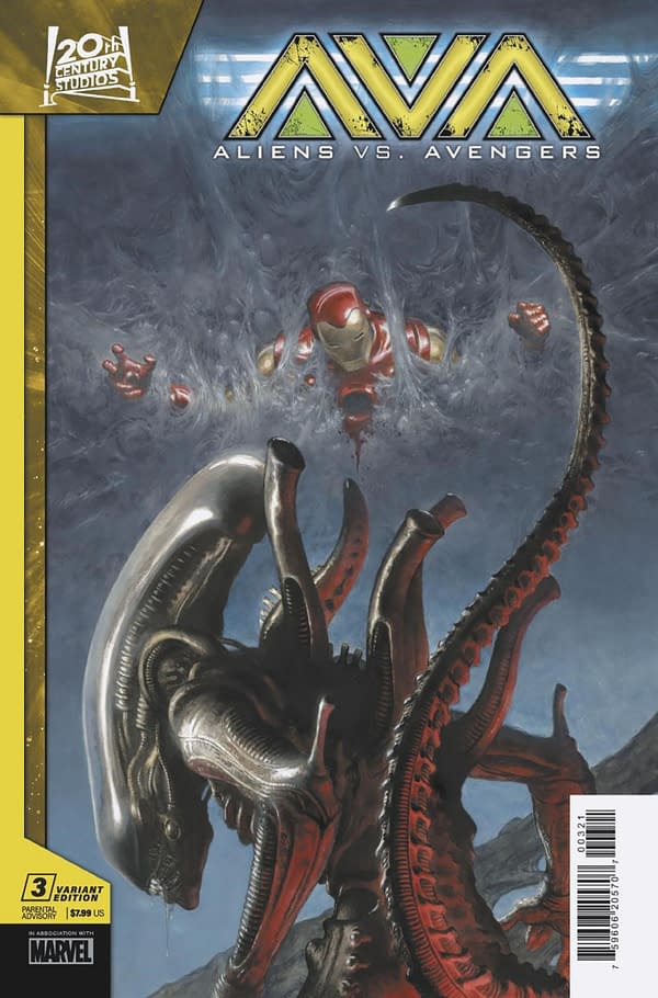 Cover image for ALIENS VS. AVENGERS #3 PAOLO RIVERA VARIANT