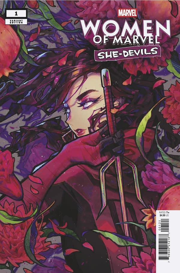 Cover image for WOMEN OF MARVEL: SHE-DEVILS #1 ROSE BESCH VARIANT