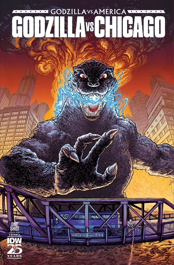 Cover image for GODZILLA VS AMERICA: CHICAGO #1 RYAN BROWNE COVER