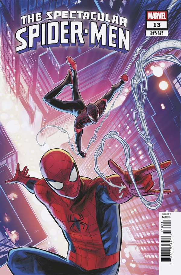 Cover image for THE SPECTACULAR SPIDER-MEN #13 CARMEN CARNERO VARIANT