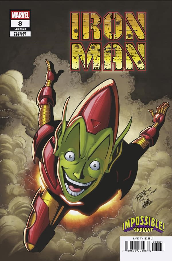 Cover image for IRON MAN #8 RON LIM IMPOSSIBLE! VARIANT