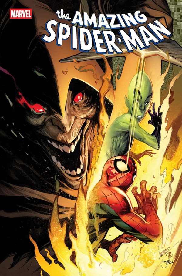 Cover image for AMAZING SPIDER-MAN #4 PEPE LARRAZ IMPOSSIBLE MAN POP-UP VARIANT