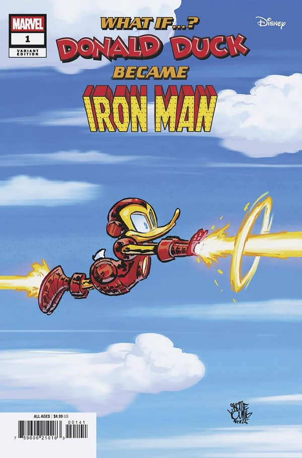 Cover image for MARVEL & DISNEY: WHAT IF...? DONALD DUCK BECAME IRON MAN #1 SKOTTIE YOUNG VARIANT