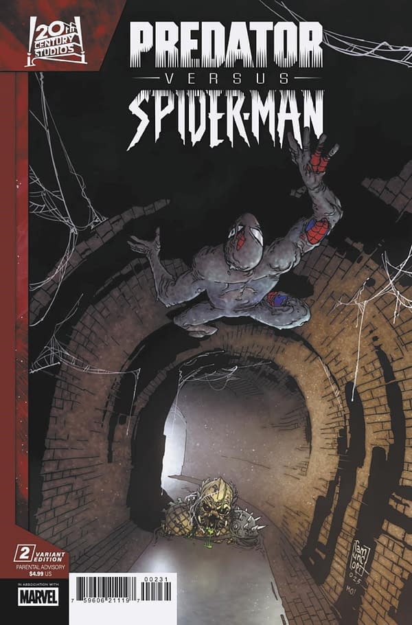 Cover image for PREDATOR VS. SPIDER-MAN #2 GIUSEPPE CAMUNCOLI VARIANT