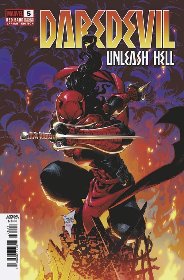 Cover image for DAREDEVIL: UNLEASH HELL - RED BAND #5 PHILIP TAN VARIANT [POLYBAGGED]