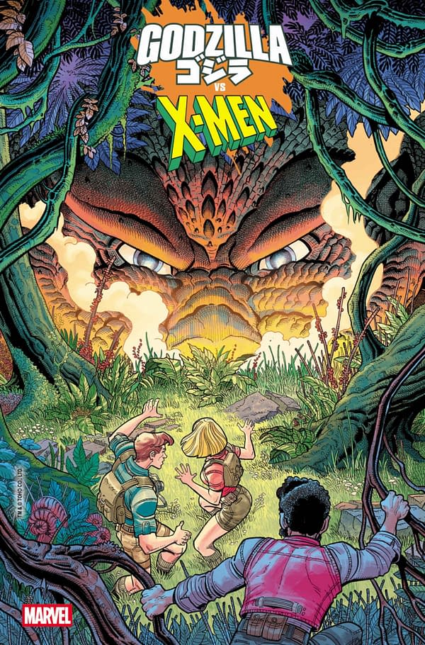 Cover image for GODZILLA VS. X-MEN #1 NICK BRADSHAW MONSTER HOMAGE VARIANT