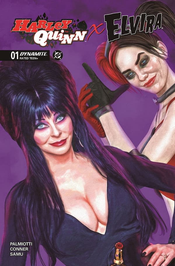 Juan Samu And Amanda Conner To Both Draw Harley Quinn X Elvira Crossover