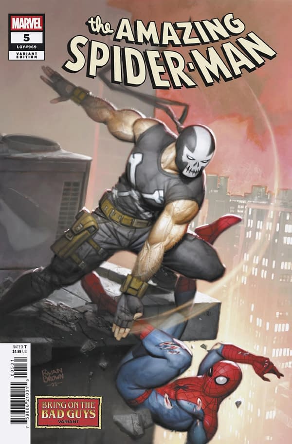 Cover image for AMAZING SPIDER-MAN #5 RYAN BROWN BRING ON THE BAD GUYS VARIANT