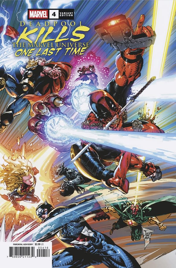 Cover image for DEADPOOL KILLS THE MARVEL UNIVERSE ONE LAST TIME #4 PHILIP TAN VARIANT