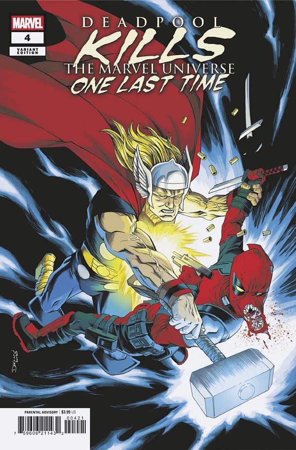 Cover image for DEADPOOL KILLS THE MARVEL UNIVERSE ONE LAST TIME #4 DECLAN SHALVEY VARIANT