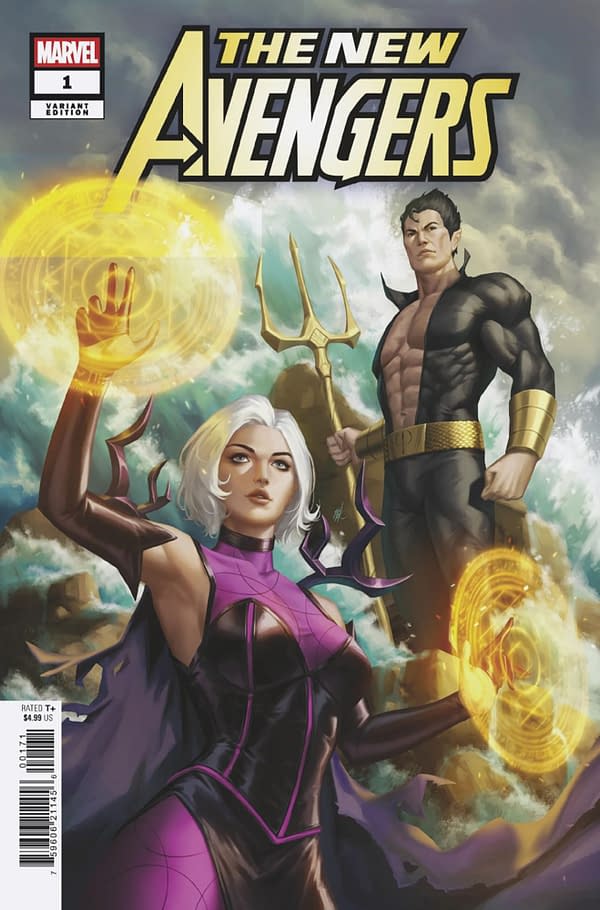 Cover image for NEW AVENGERS #1 EJIKURE CLEA AND NAMOR VARIANT C