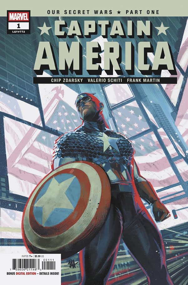 Cover image for CAPTAIN AMERICA #1 BEN HARVEY COVER