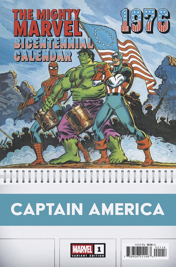 Cover image for CAPTAIN AMERICA #1 JOHN ROMITA SR. BICENTENNIAL CALENDAR HIDDEN GEM VARIANT