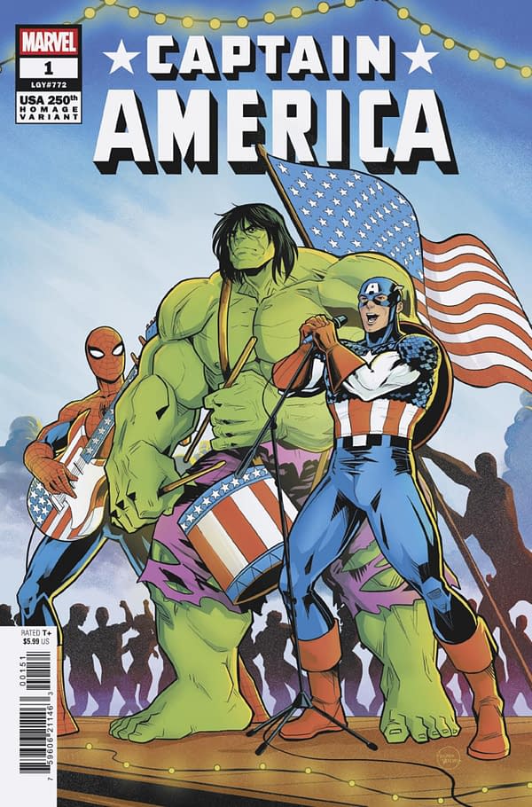 Cover image for CAPTAIN AMERICA #1 LUCIANO VECCHIO 250TH HOMAGE VARIANT