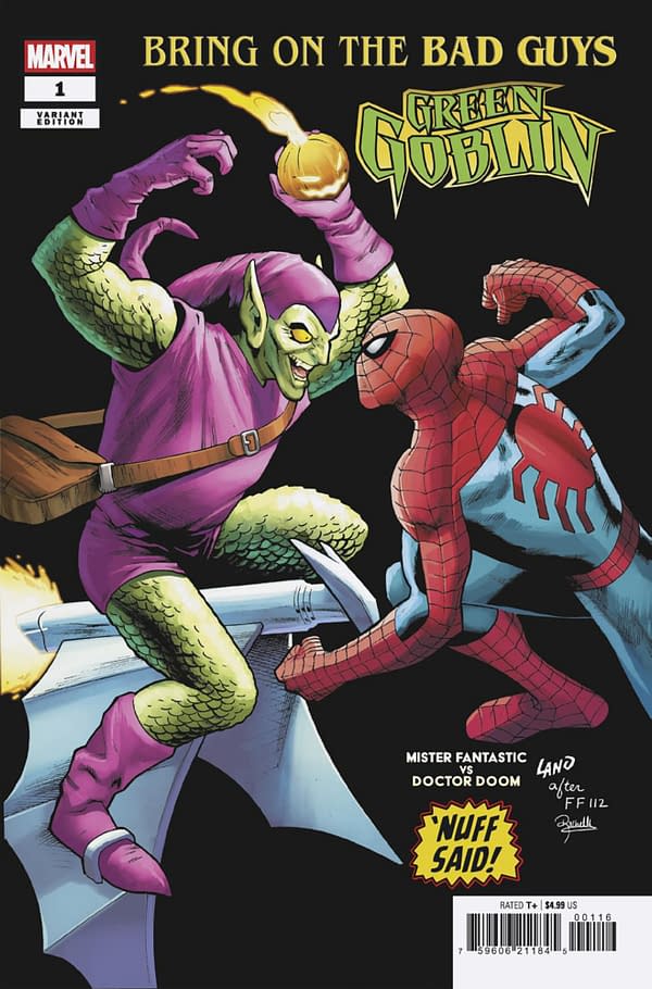 Cover image for BRING ON THE BAD GUYS: GREEN GOBLIN #1 GREG LAND NUFF SAID VARIANT
