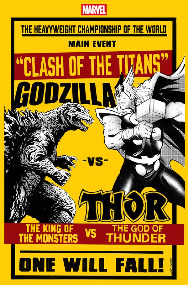 Cover image for GODZILLA VS. THOR #1 LEE GARBETT VERSUS VARIANT