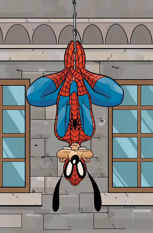 Cover image for MARVEL & DISNEY: WHAT IF...? GOOFY BECAME SPIDER-MAN #1 PHIL NOTO GOOFY SPIDER-MAN VIRGIN VARIANT