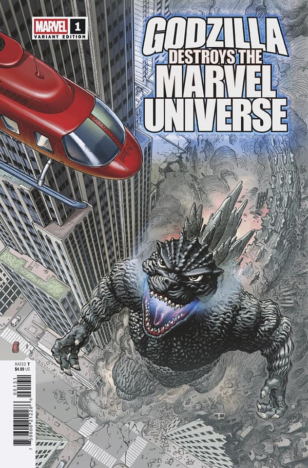 Cover image for GODZILLA DESTROYS THE MARVEL UNIVERSE #1 E.J. SU FAN FAVORITE VARIANT