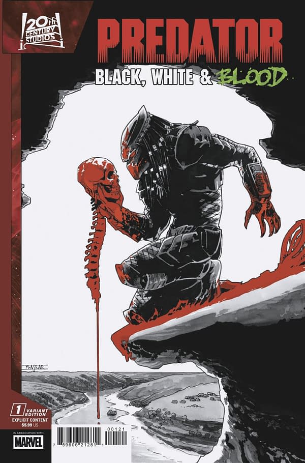 Cover image for PREDATOR: BLACK, WHITE & BLOOD #1 MAHMUD ASRAR VARIANT