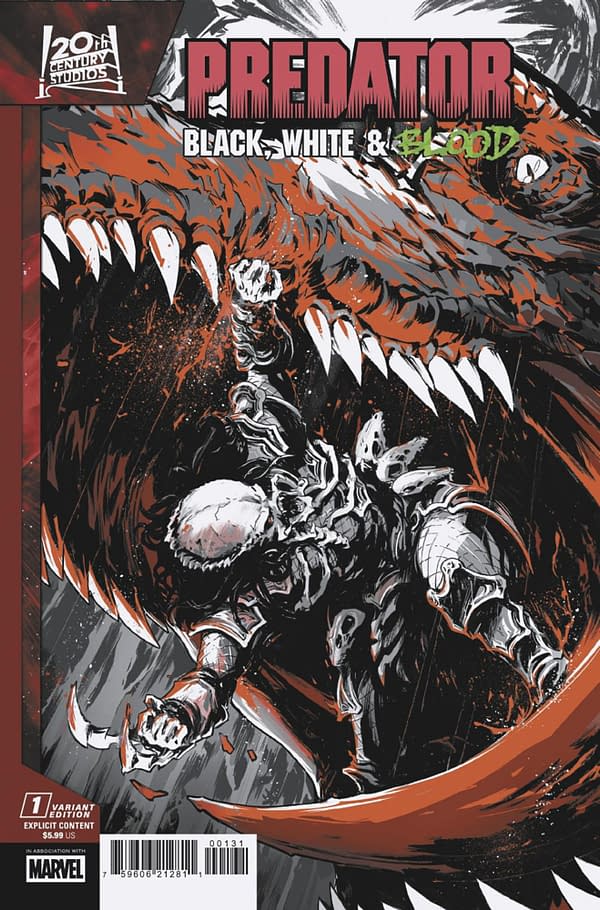 Cover image for PREDATOR: BLACK, WHITE & BLOOD #1 PAOLO VILLANELLI VARIANT