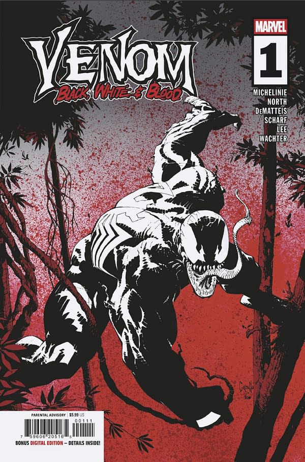 Cover image for VENOM: BLACK WHITE AND BLOOD #1 GREG CAPULLO COVER