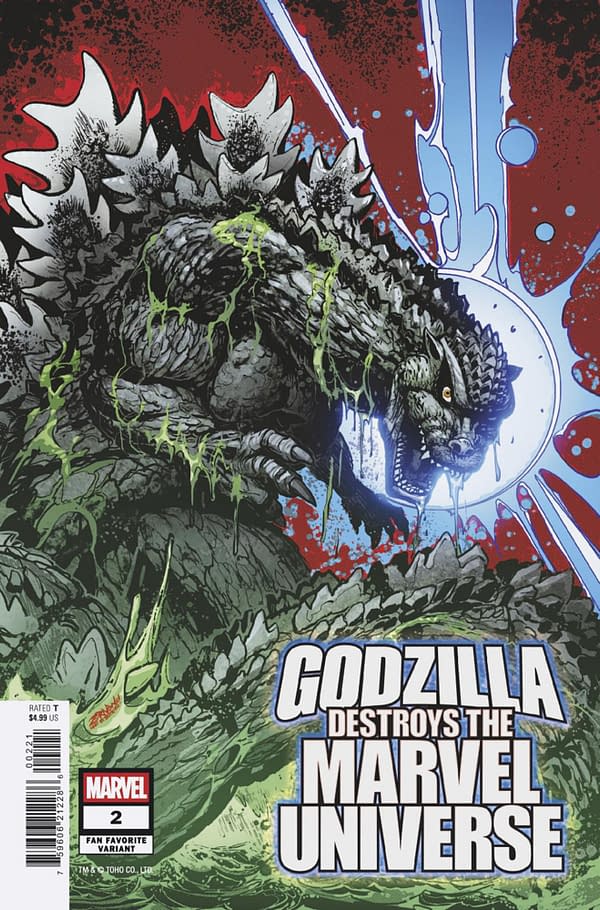 Cover image for GODZILLA DESTROYS THE MARVEL UNIVERSE #2 JEFF ZORNOW FAN FAVORITE VARIANT