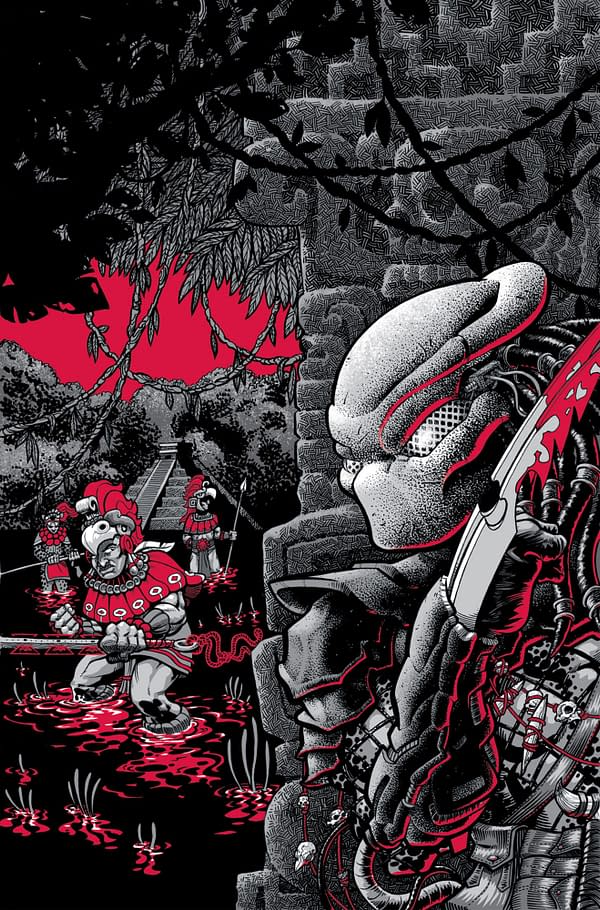 Cover image for PREDATOR: BLACK, WHITE & BLOOD #2 GONZO VIRGIN VARIANT