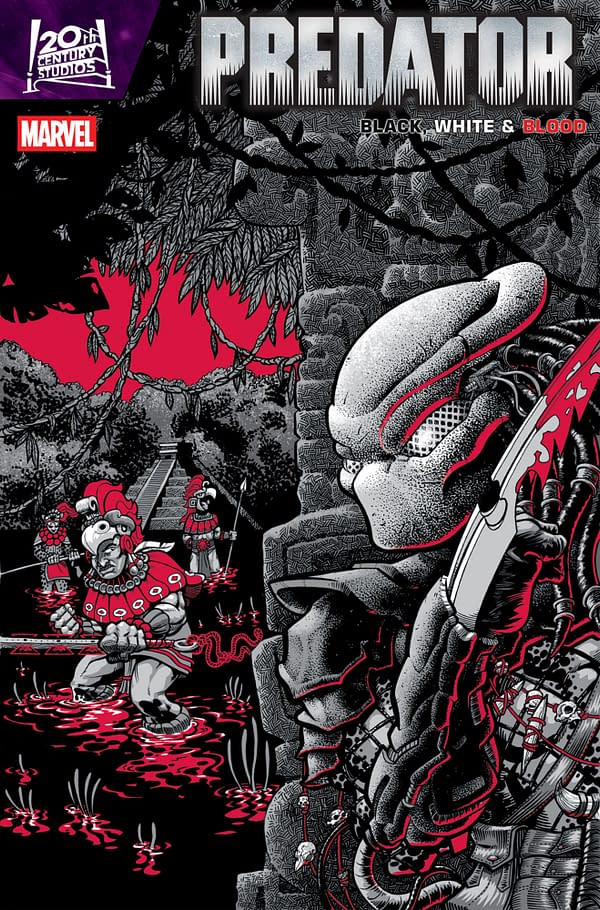 Cover image for PREDATOR: BLACK, WHITE & BLOOD #2 GONZO VARIANT