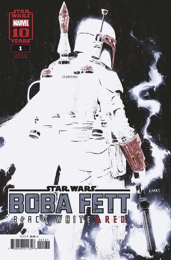Cover image for STAR WARS: BOBA FETT - BLACK, WHITE & RED #1 KAARE ANDREWS VARIANT