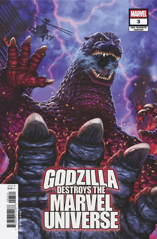 Cover image for GODZILLA DESTROYS THE MARVEL UNIVERSE #3 KAIDA YUJI FAN FAVORITE VARIANT