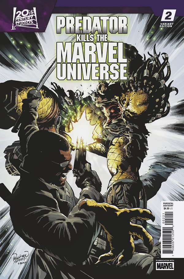 Cover image for PREDATOR KILLS THE MARVEL UNIVERSE #2 CARLO PAGULAYAN HUNTING THE HUNTERS VARIANT