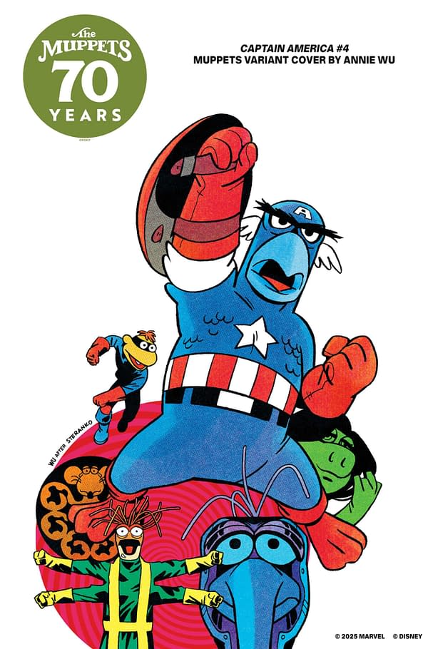 Cover image for CAPTAIN AMERICA #4 ANNIE WU MUPPETS VARIANT