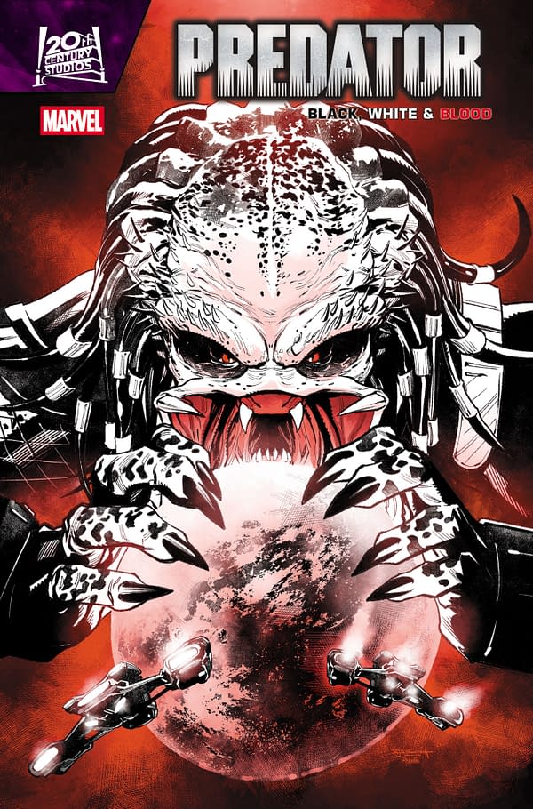 Cover image for PREDATOR: BLACK, WHITE & BLOOD #4 STEPHEN SEGOVIA VARIANT