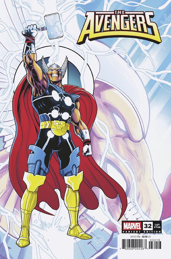 Cover image for AVENGERS #32 LUCIANO VECCHIO BETA RAY BILL VARIANT