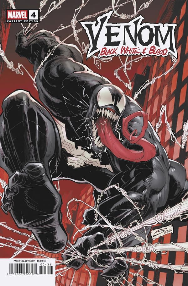 Cover image for VENOM: BLACK, WHITE & BLOOD #4 GERARDO SANDOVAL VARIANT