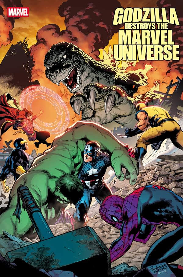 Cover image for GODZILLA DESTROYS THE MARVEL UNIVERSE #5 CARLO PAGULAYAN FAN FAVORITE VARIANT