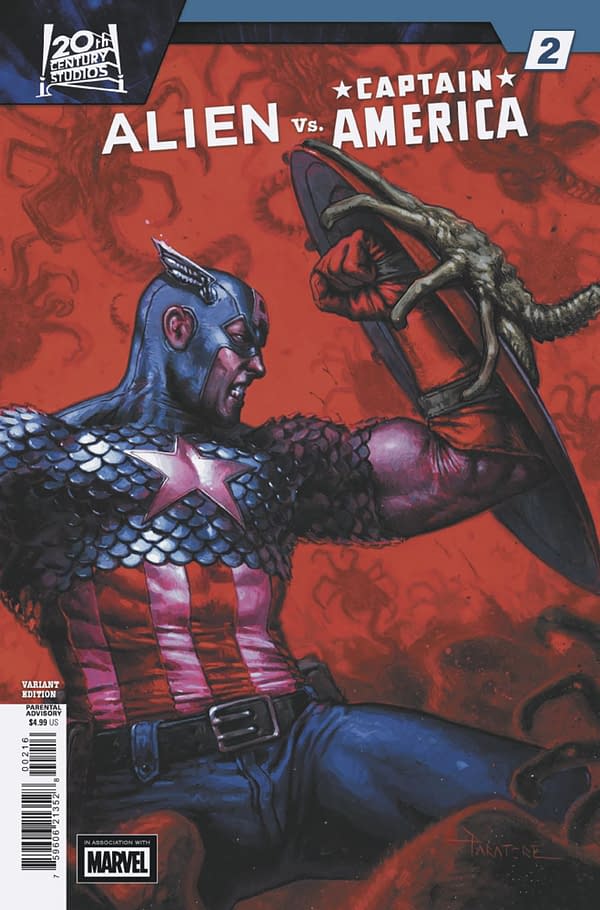 Cover image for ALIEN VS. CAPTAIN AMERICA #2 DAVIDE PARATORE VARIANT