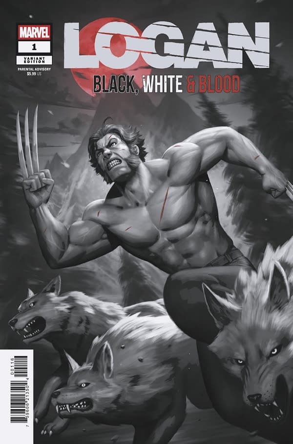 Cover image for LOGAN: BLACK, WHITE & BLOOD #1 WOO-CHUL LEE VARIANT