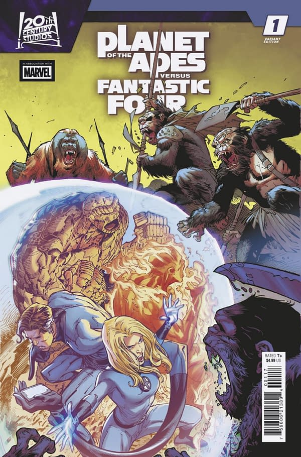 Cover image for PLANET OF THE APES VS. FANTASTIC FOUR #1 NETHO DIAZ VARIANT
