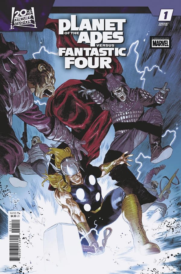 Cover image for PLANET OF THE APES VS. FANTASTIC FOUR #1 FRANCESCO MOBILI VERSUS VARIANT