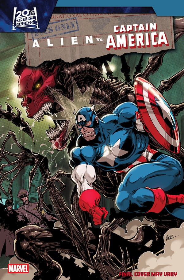 Cover image for ALIEN VS. CAPTAIN AMERICA #4 KAARE ANDREWS VARIANT