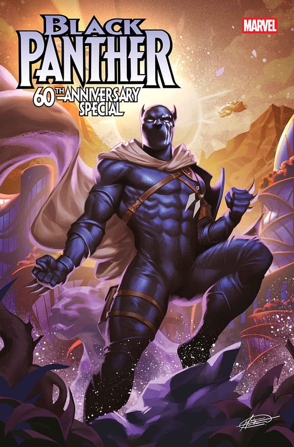 Cover image for BLACK PANTHER 60TH ANNIVERSARY SPECIAL #1 MATEUS MANHANINI COVER