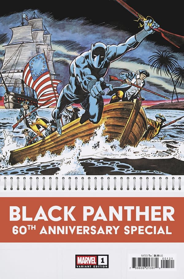 Cover image for BLACK PANTHER 60TH ANNIVERSARY SPECIAL #1 BOB BROWN BICENTENNIAL CALENDAR HIDDEN GEM VARIANT
