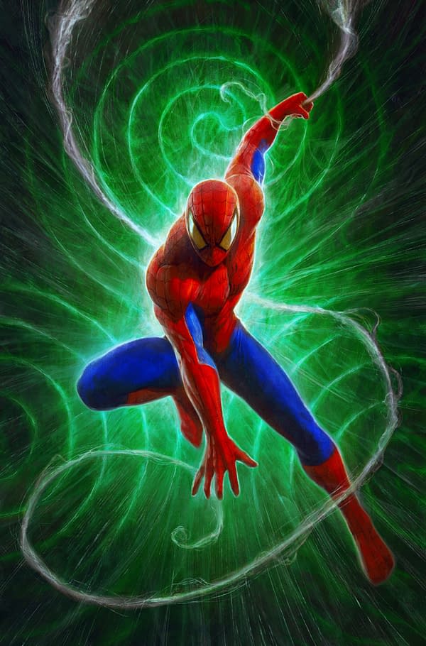 Cover image for AMAZING SPIDER-MAN/VENOM: DEATH SPIRAL #1 DAVE RAPOZA SPIDER-MAN VIRGIN VARIANT [DS]