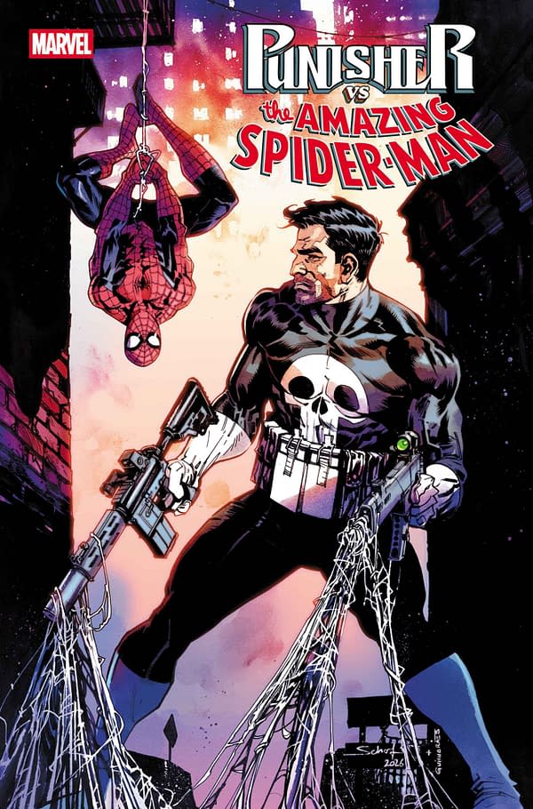 Cover image for PUNISHER VS. SPIDER-MAN #1 JONAS SCHARF COVER