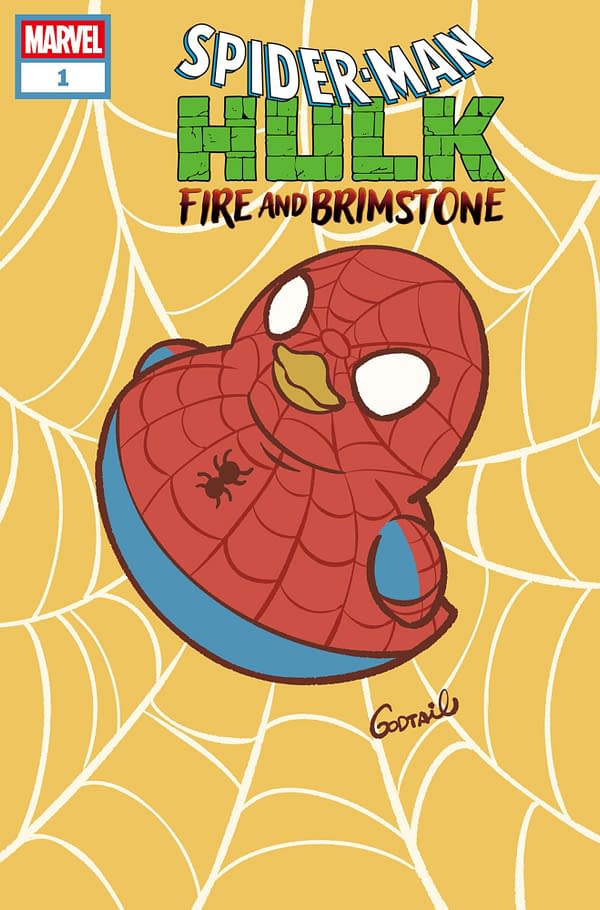 Cover image for SPIDER-MAN/HULK: FIRE AND BRIMSTONE #1 GODTAIL MARVEL DUCK VARIANT