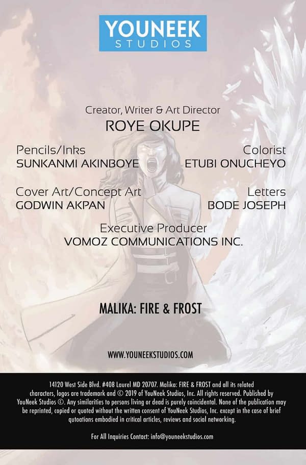 YouNeek Studios' Malika &#8211; Fire And Frost &#8211; Free Comic Book Day 2019 Preview
