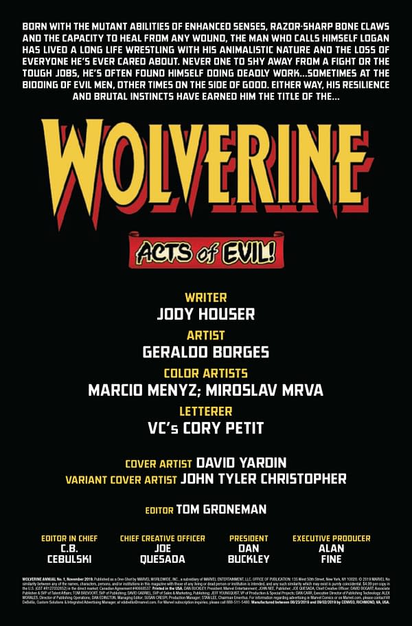 Wolverine Annual #1 [Preview]