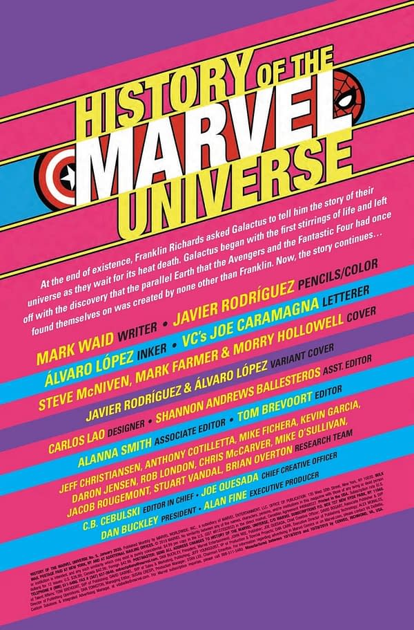 History of the Marvel Universe #5 Enters the Bendis Years