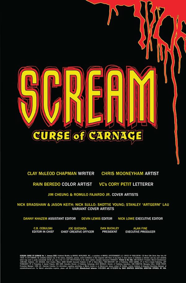 Scream: Curse of Carnage #1